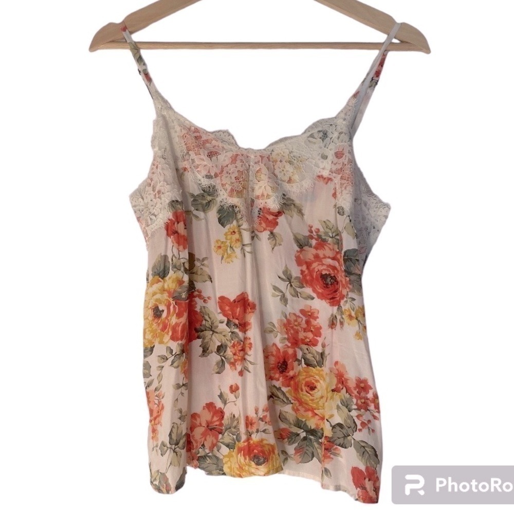 ABERCROMBIE & FITCH LACE FLORAL CAMISOLE ADJUSTABLE STRAPS SIZE SMALL